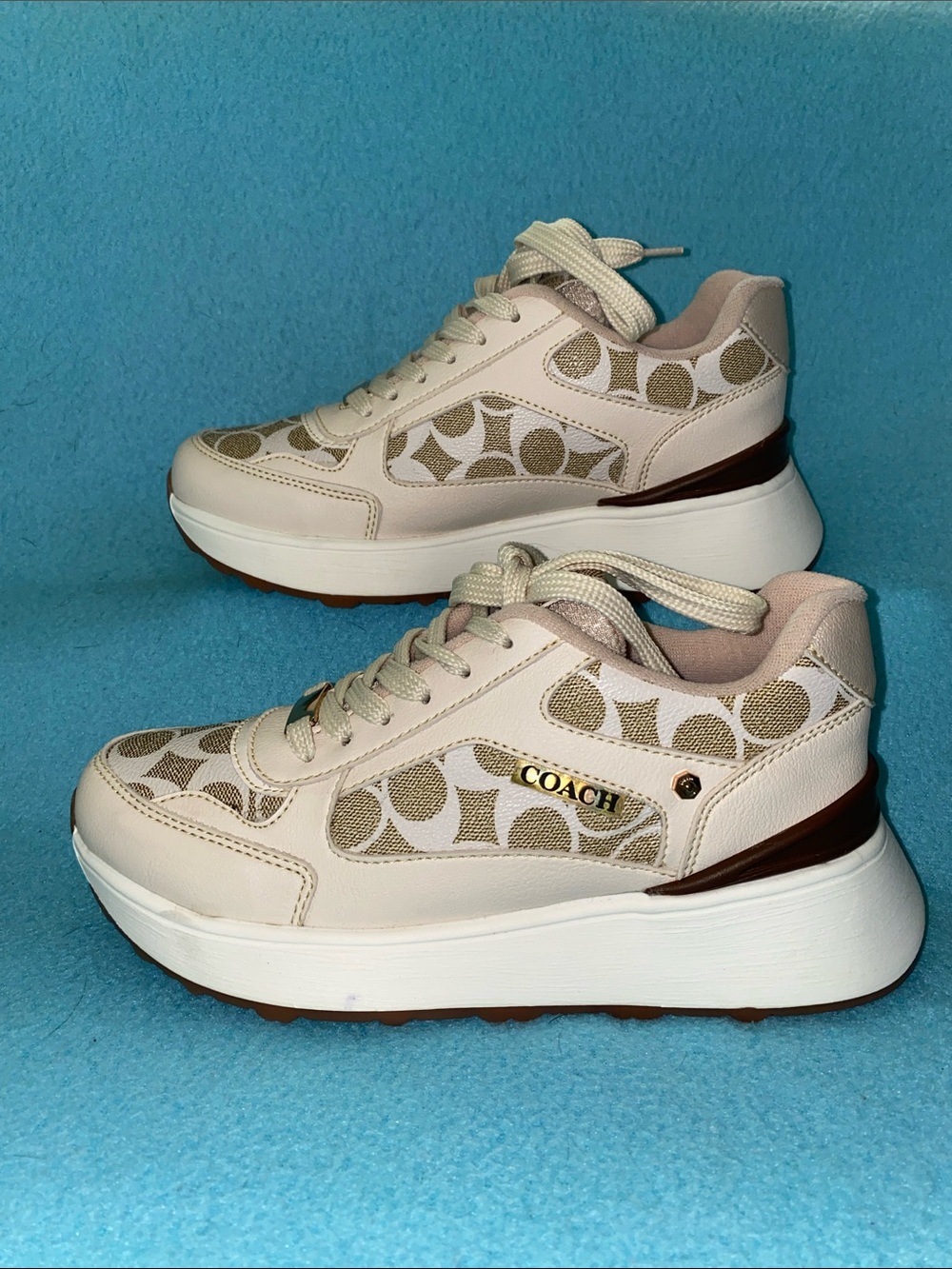 LUXURY SNEAKERS unauthentic lookalike Coach Soho platform  sneakers NEW size 6